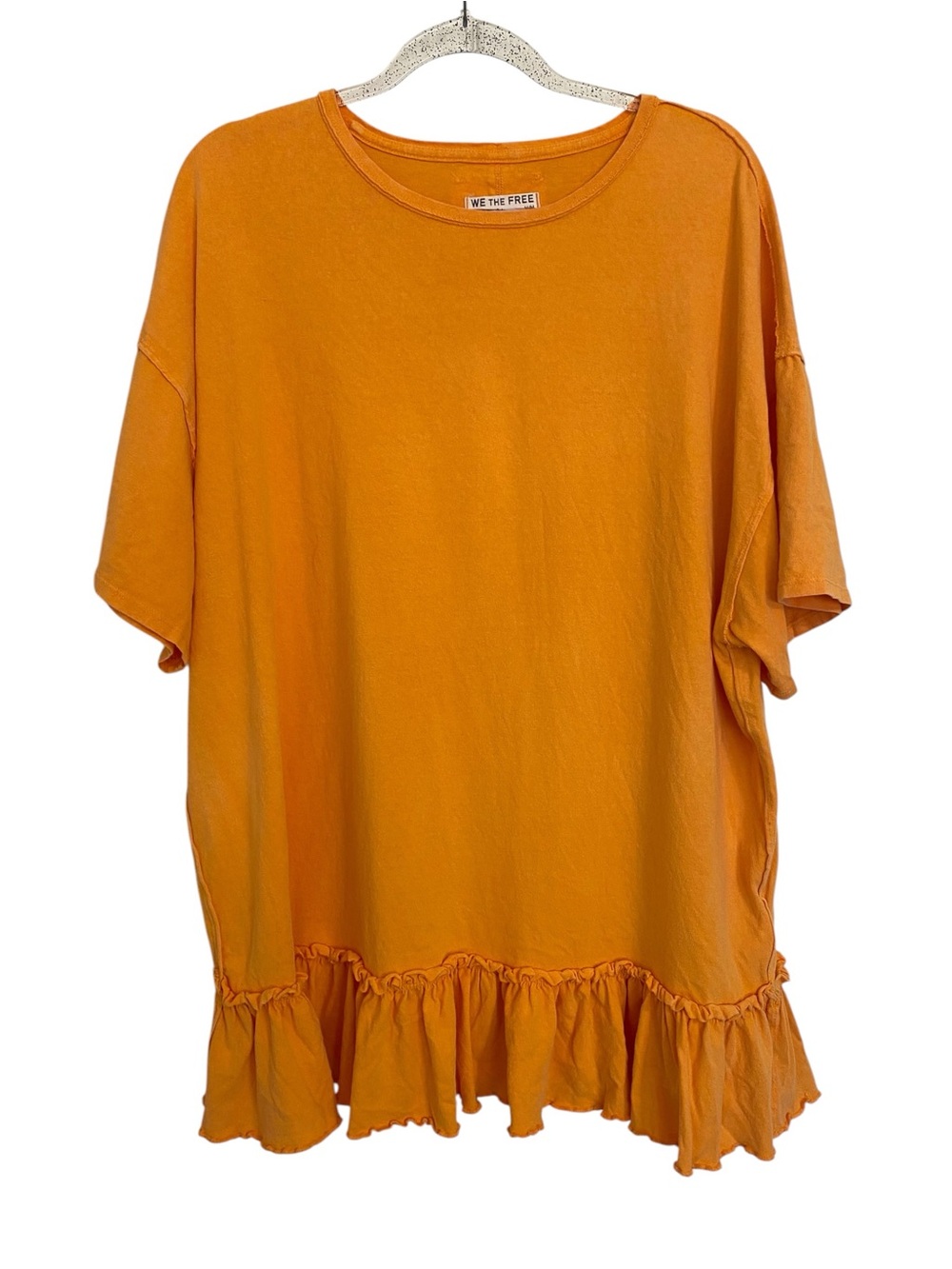 We the Free Why Yes Oversized Marigold Tiered Ruffle Hem Tunic Top M